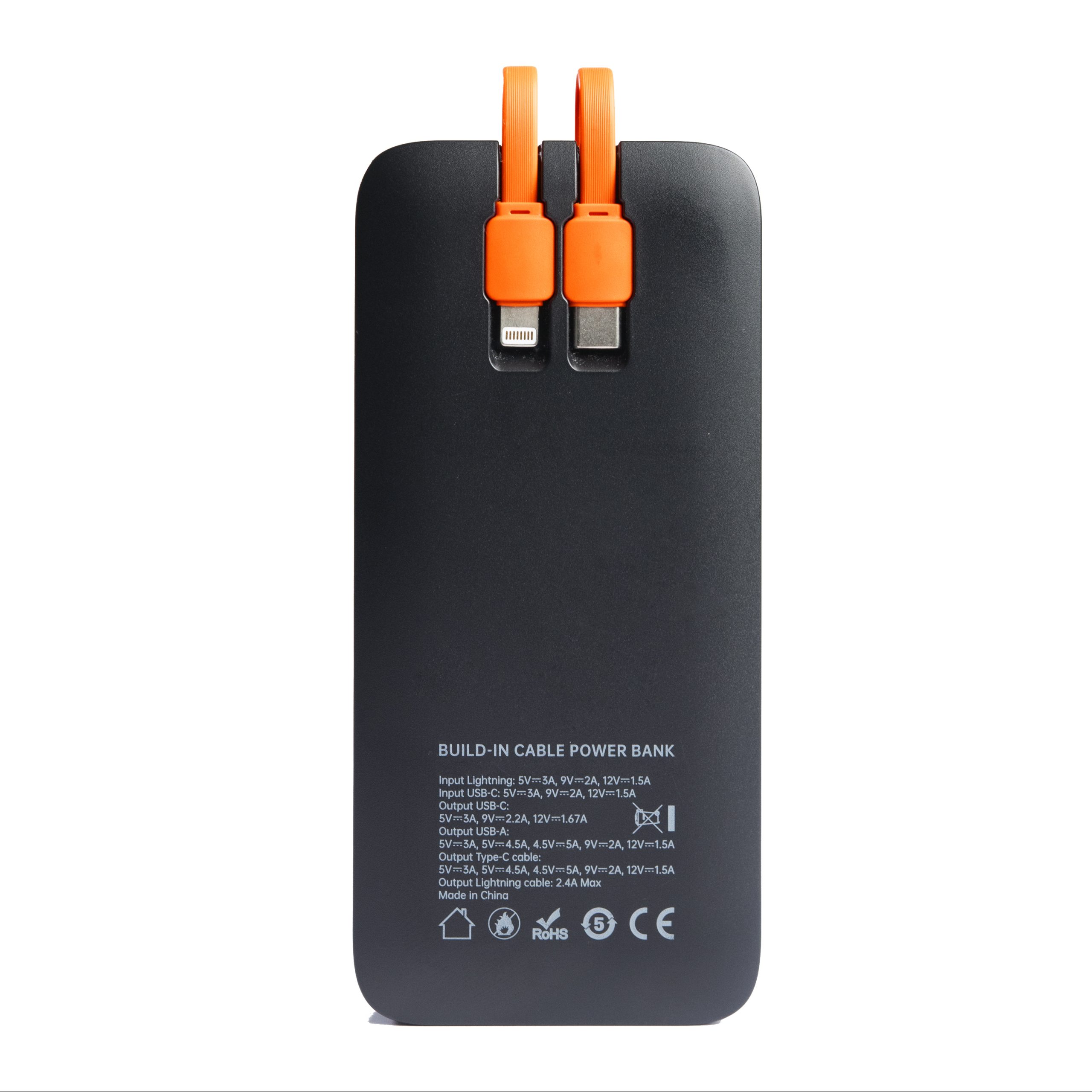 Power bank new age J175-10K 12500mAh  (With In-built Cables)