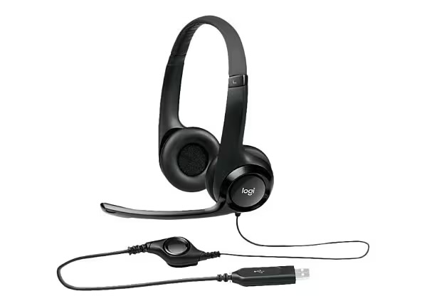 Casque d’ordinateur Logitech USB H390 avec son numérique amélioré et commandes intégrées